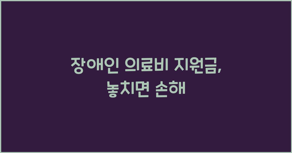장애인 의료비 지원금