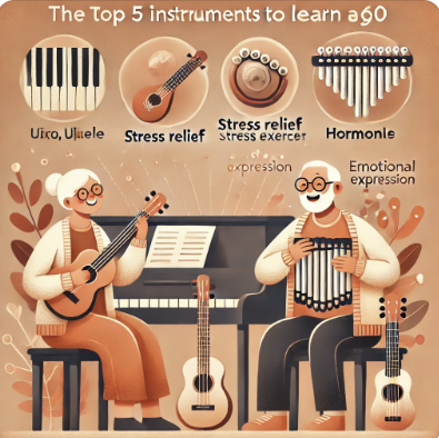 60세 이후에 배우면 더 좋은 악기 TOP5 관련 사진