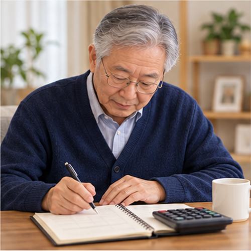 기초연금과 노령연금 중복 심사에 필요한 소득과 재산을 확인하는 모습