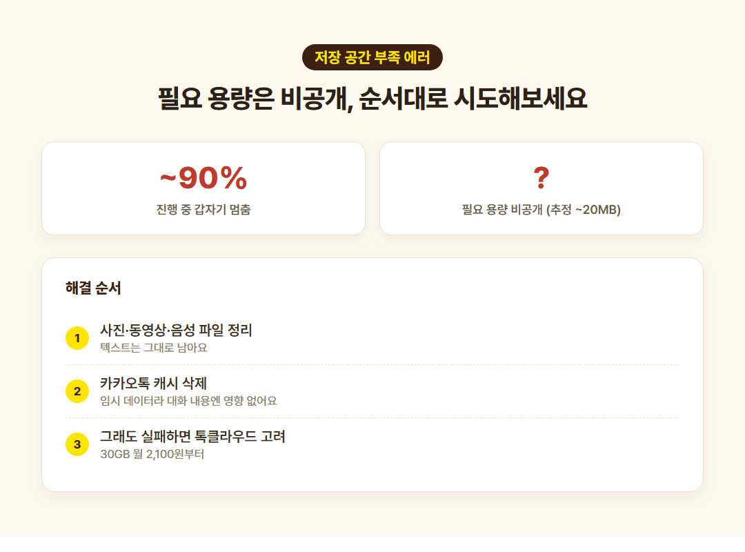 저장 공간 부족 에러 핵심 정리