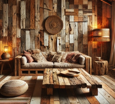 @폐목재를 이용한 인테리어 관련 사진