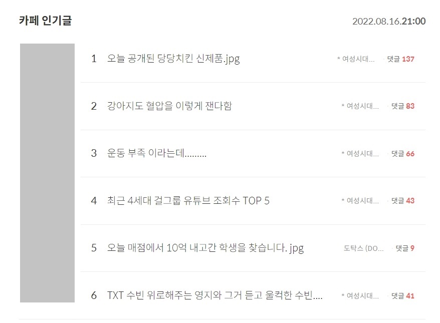 다음카페 인기글 다시보기