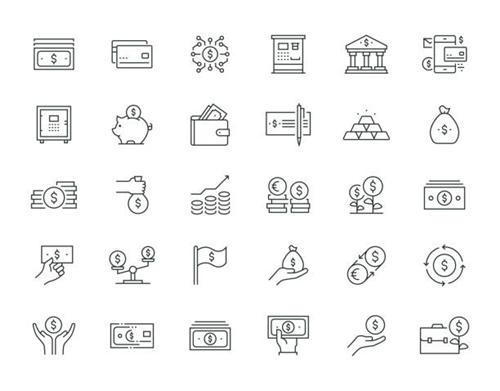 저축에 대한 아이콘 모음