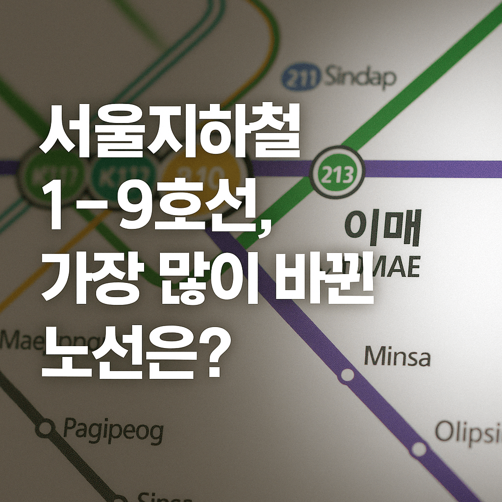 서울지하철 1~9호선, 가장 많이 바뀐 노선은 어디일까?-썸네일