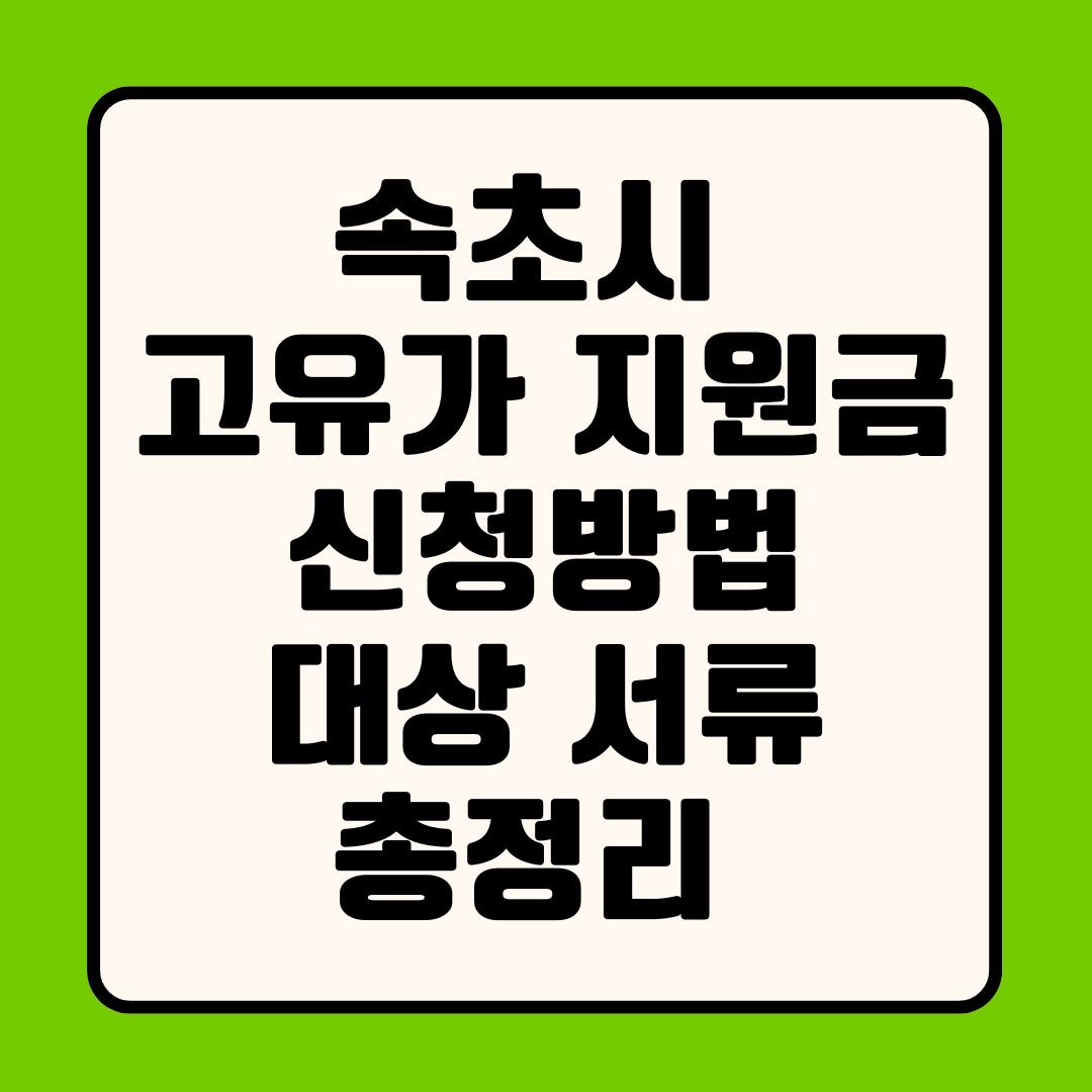 속초시 고유가 지원금 신청방법 및 대상 서류 총정리 (2026 최신)