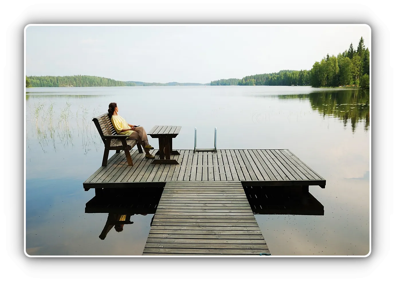 휴식-호수-떠나버린