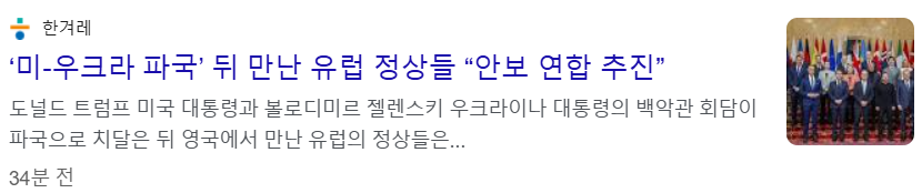 유럽은 영국과 독일을 중심으로 한 안보연합을 결성하고 우크라에 평화유지군을 파견 하는 등의 결정을 진행 중