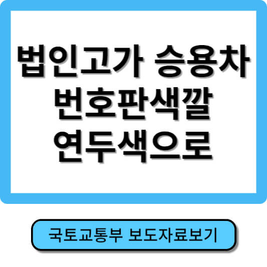 법인차량 번호판 연두색