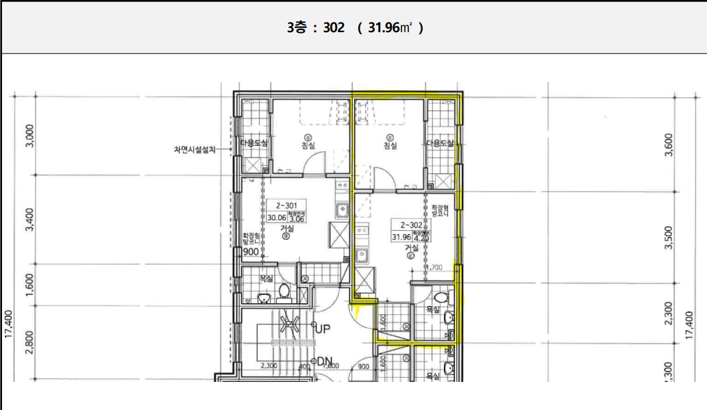 모집 주택의 건축도