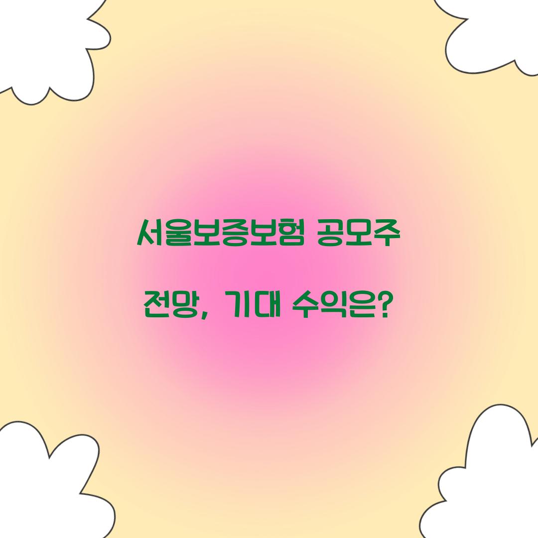 서울보증보험 공모주 전망