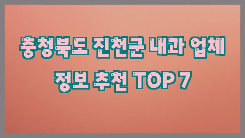 충청북도 진천군 내과
