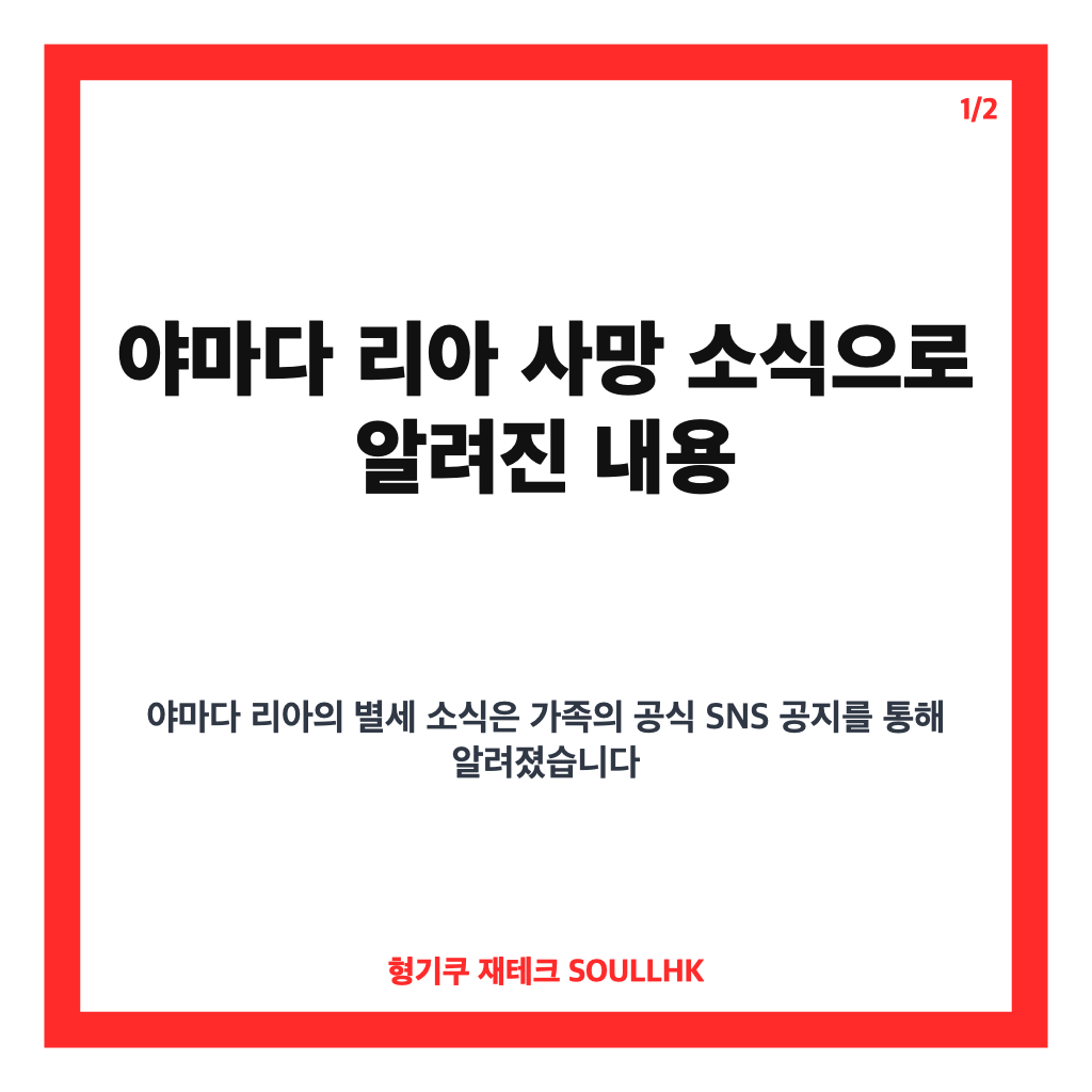 스걸파2 야마다 리아 사망, 투병 사실과 알려진 내용 정리 카드뉴스 1