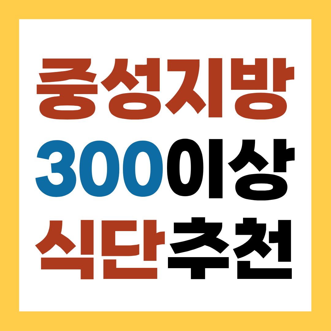 중성지방 300 이상 현실판 식단 예시