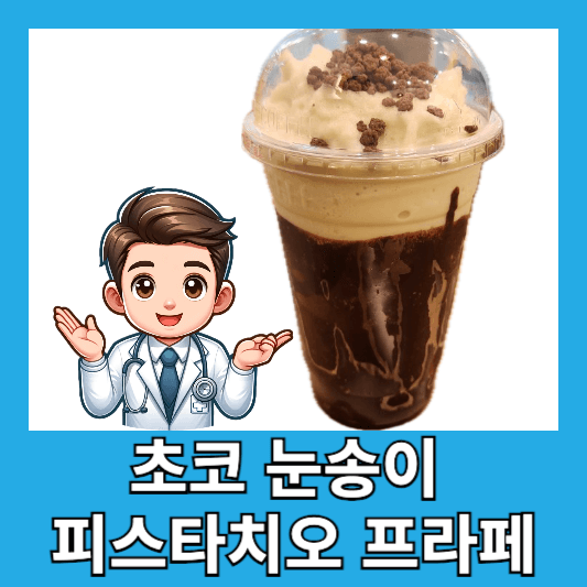 메가 신메뉴 초코 눈송이 피스타치오 프라페 맛 후기 칼로리 가격