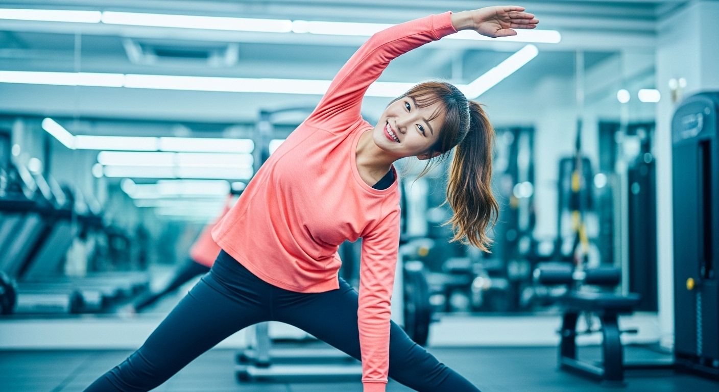 여름 다이어트 스트레칭하는 여성