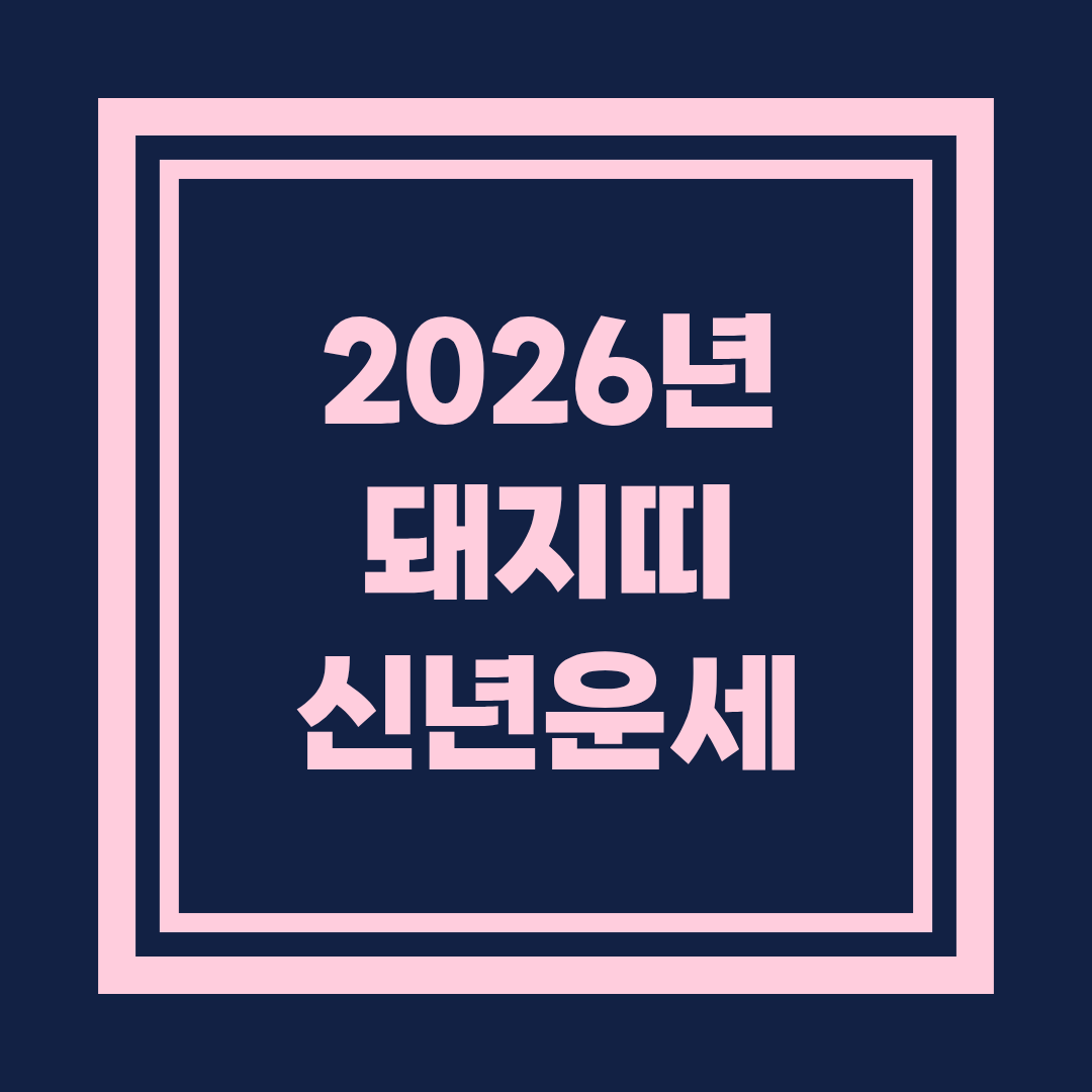 2026년 돼지띠 신년운세 총정리