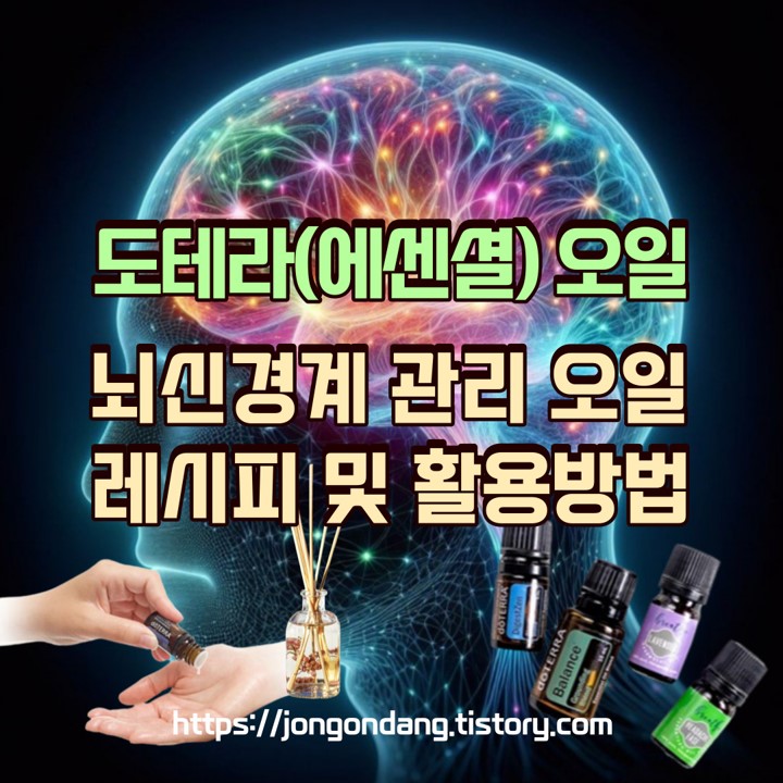 도테라 에센셜 오일, 뇌신경계 관리 오일, 레시피 및 활용법 이미지