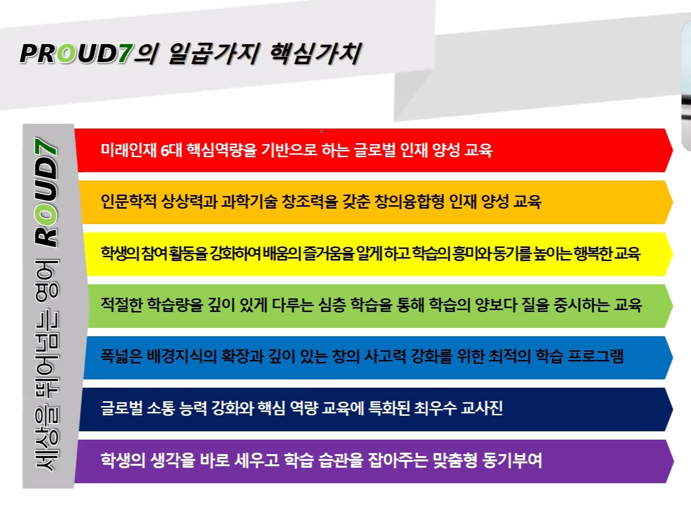 프라우드7 핵심가치