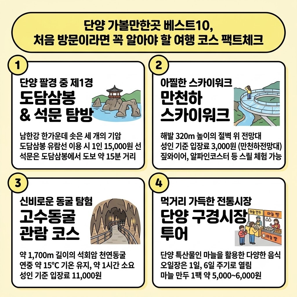 단양 가볼만한곳 베스트10, 처음 방문이라면 꼭 알아야 할 여행 코스