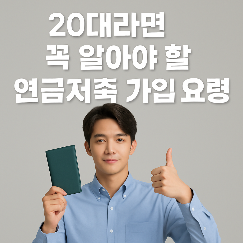 20대 연금저축 가입 요령