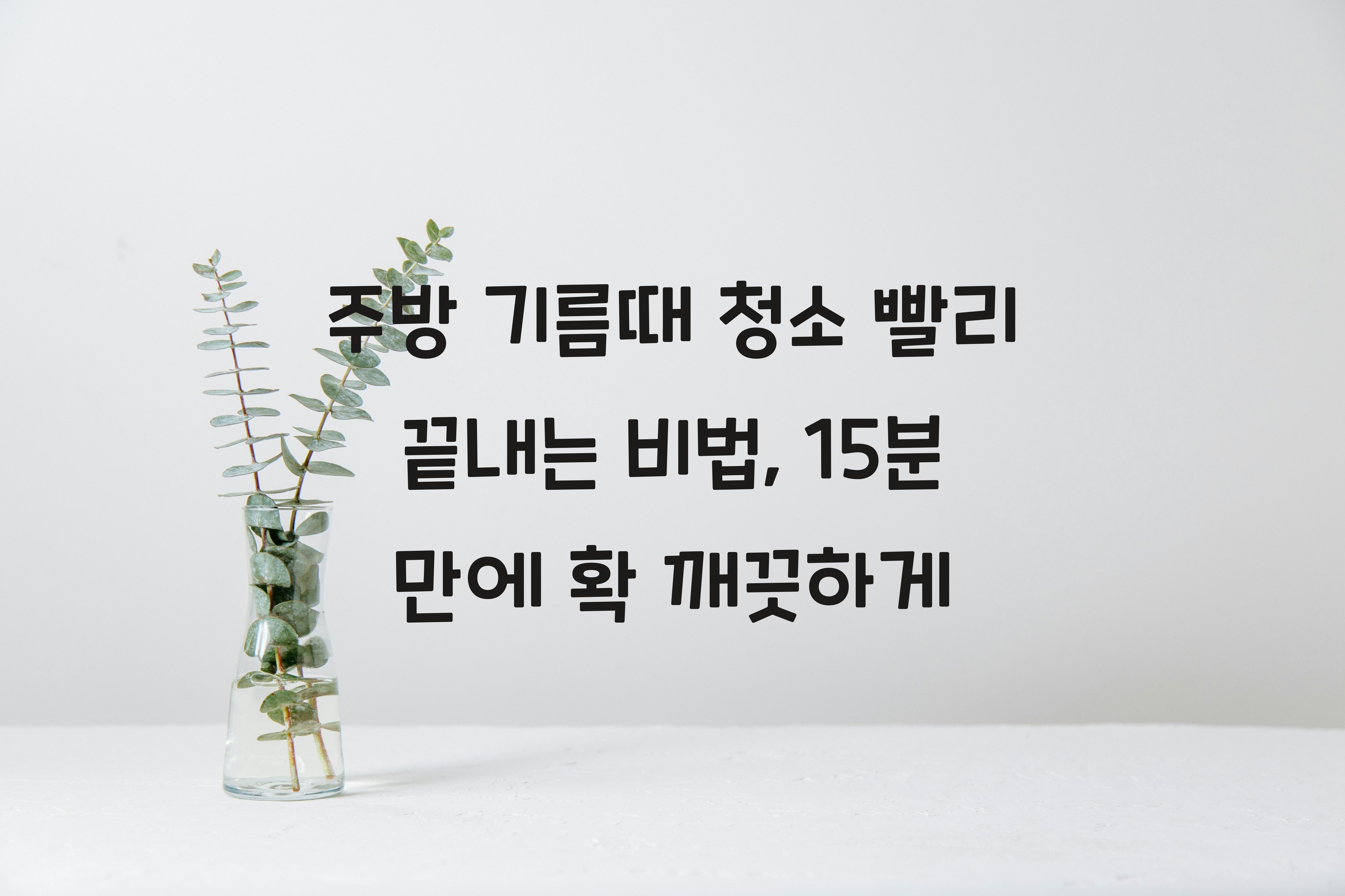 주방 기름때 청소 빨리 끝내는 비법