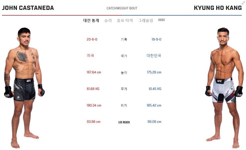 UFC295강경호존카스타네다경기