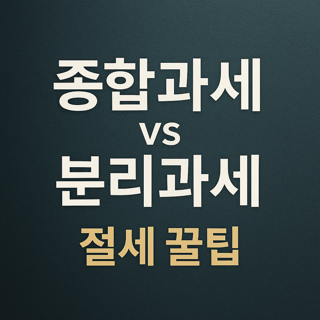 종합과세와 분리과세의 차이, 절세를 위한 현명한 선택법
