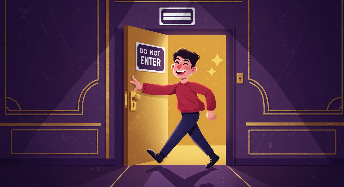 들어가지마세요 푯말이 있는곳을 들어가는사람