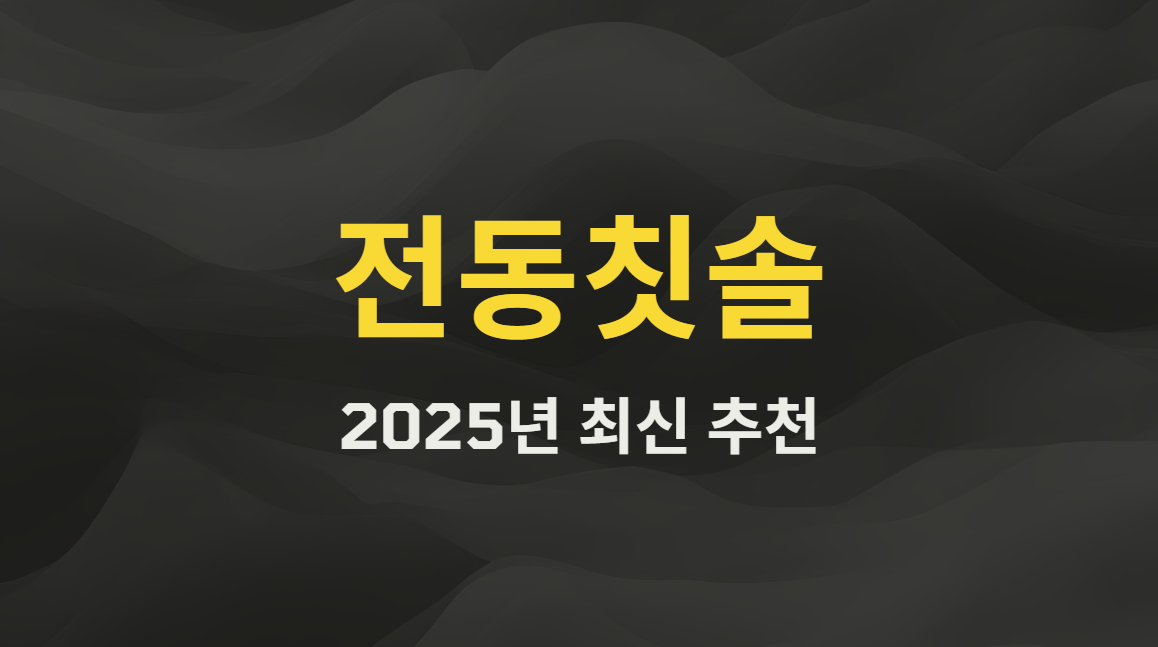 2025년 전동칫솔 추천, 가격과 성능 비교