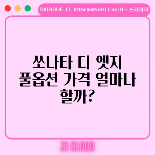 쏘나타 디 엣지 풀옵션 가격 얼마나 할까?