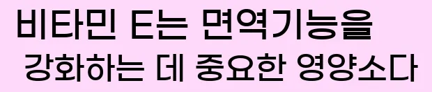  비타민 E는 면역기능을 강화하는 데 중요한 영양소다.