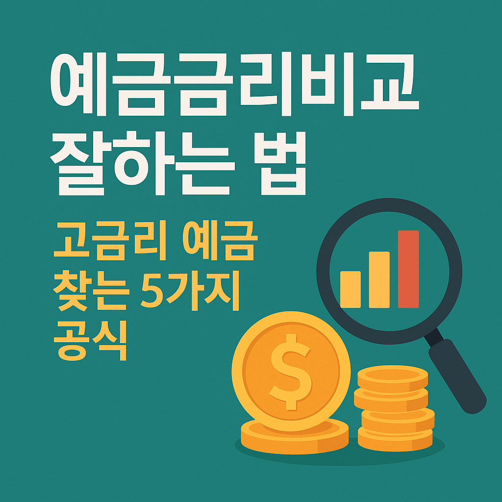 예금금리비교 잘하는 법과 고금리 예금 찾는 공식이 적힌 금융 썸네일