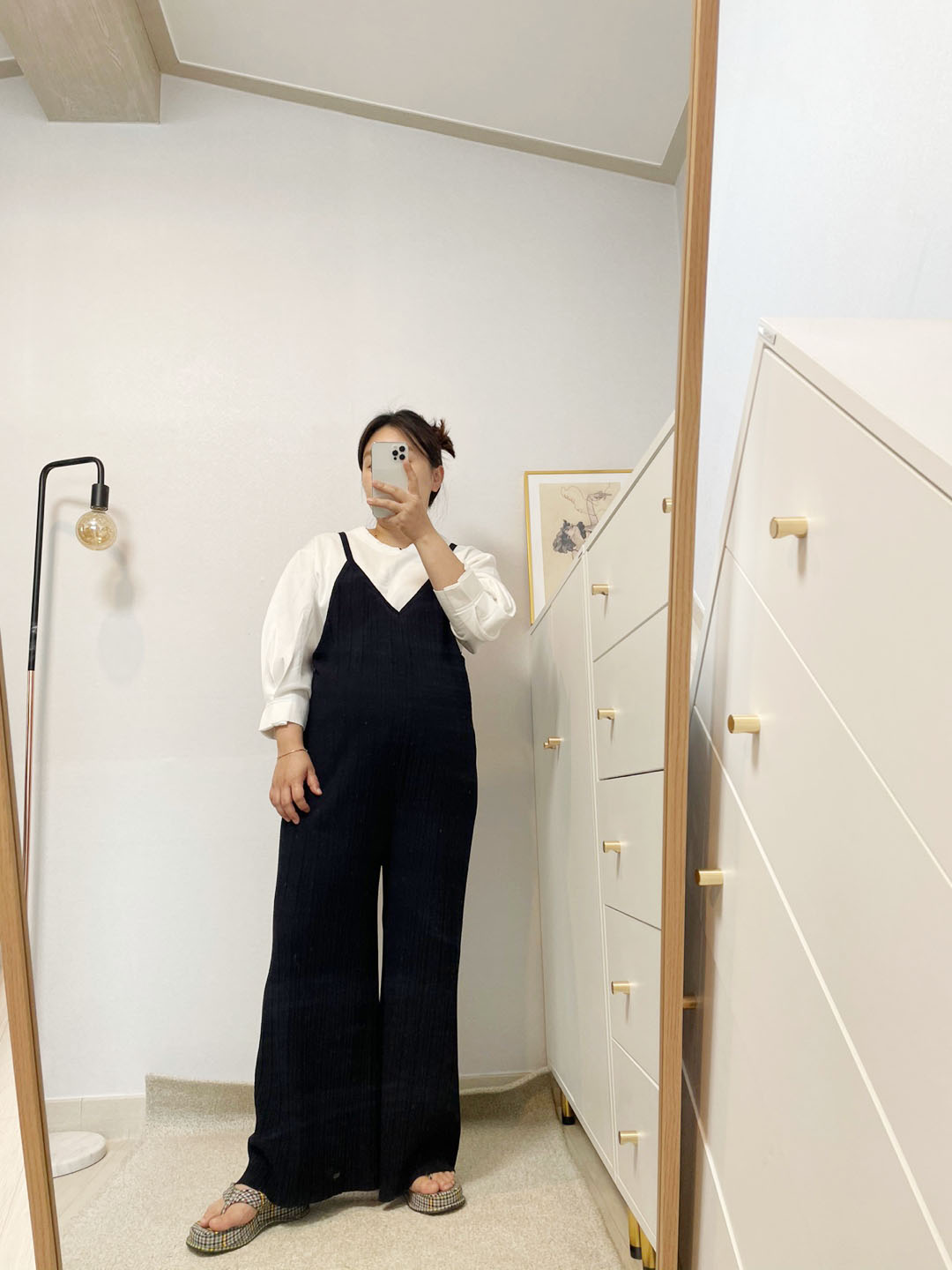 플리츠 롱 뷔스티에 점프수트 임산부점프수트 임부룩 만삭 빅사이즈