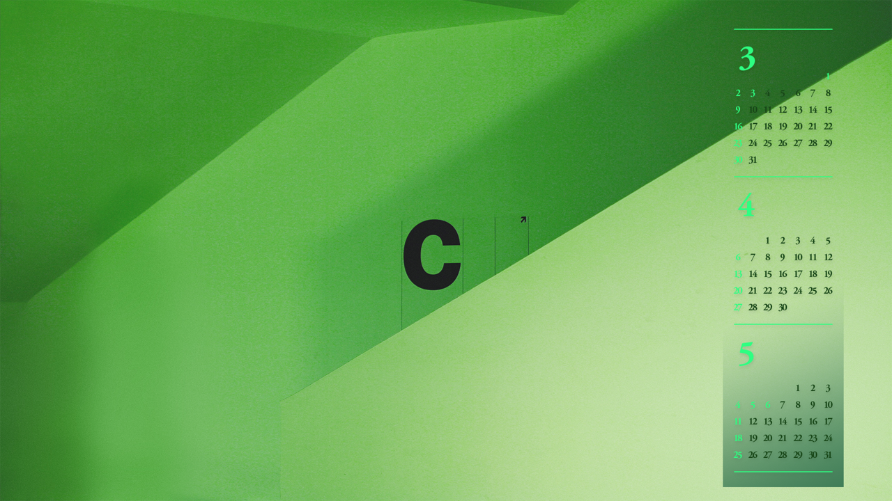 02 연두색 벽 B - 2025년4월 노트북배경화면