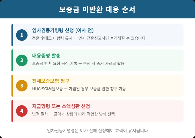 전세 보증금 미반환 대응 순서 임차권등기명령 내용증명 청구 안내