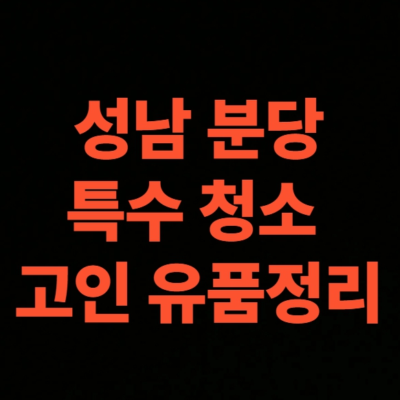 성남 분당구 유품정리 업체 쓰레기집 청소 비용 후기 (성남시 분당 연락처)