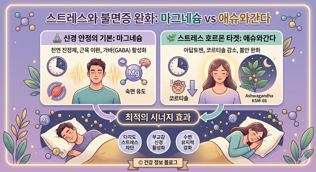스트레스와 불면증에 지쳤다면? 요즘 주목받는 마그네슘과 애슈와간다