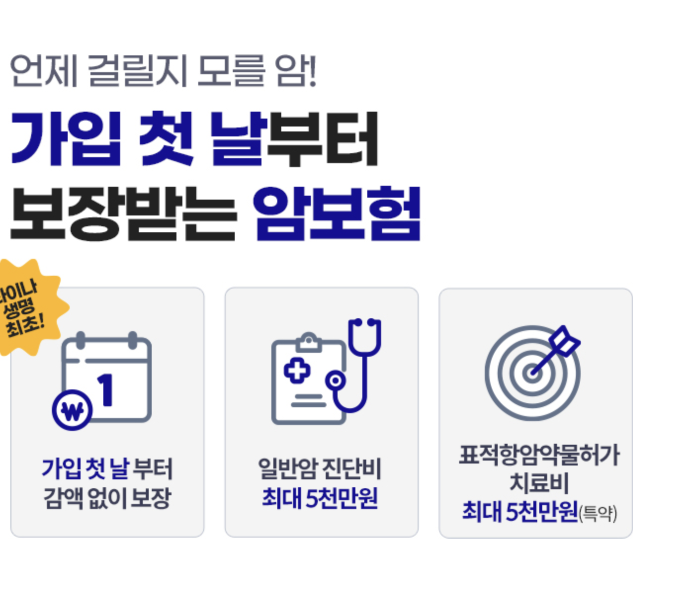라이나 생명 첫날부터 암보험
