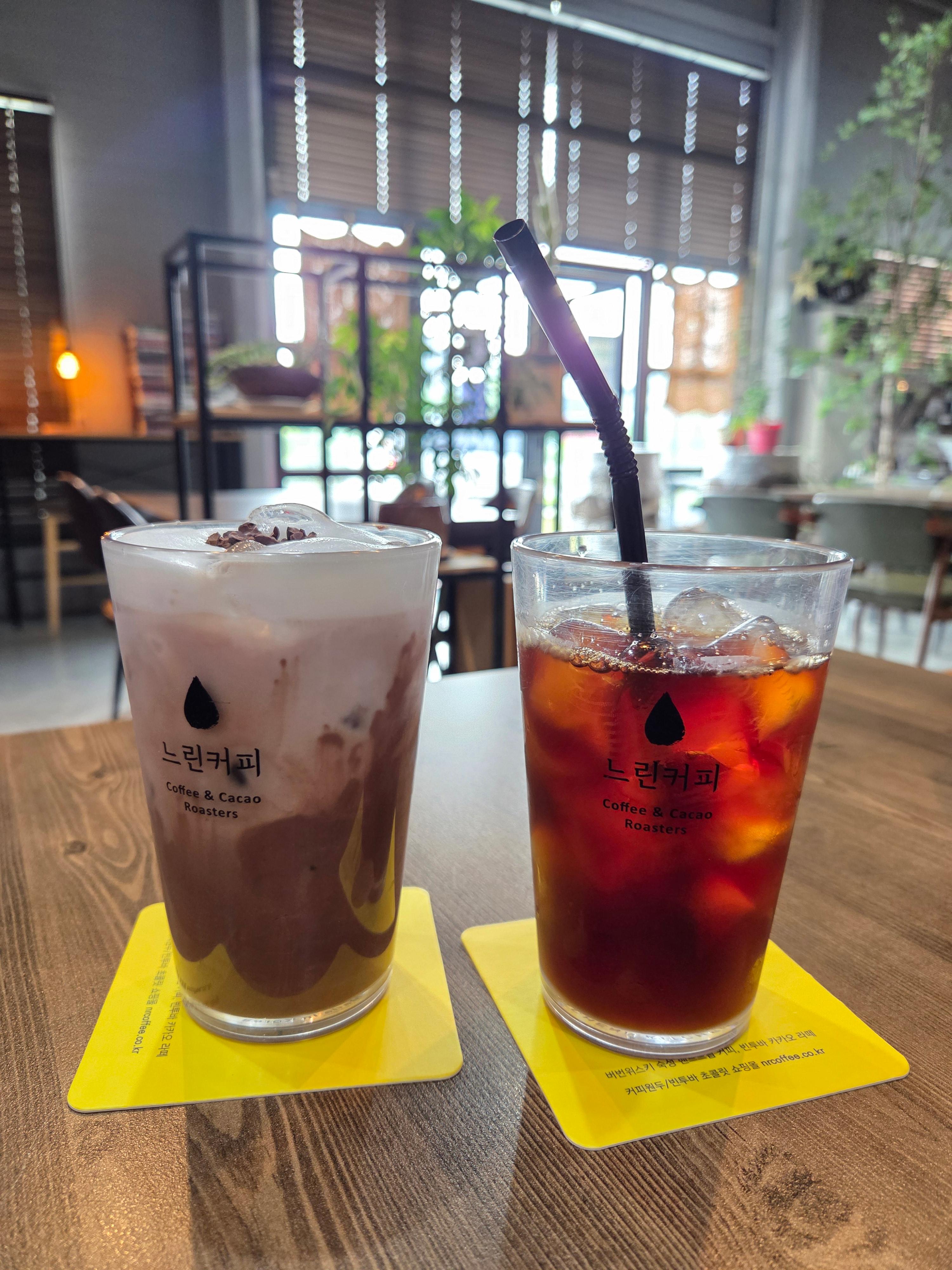 느린커피 카카오라떼/드립커피