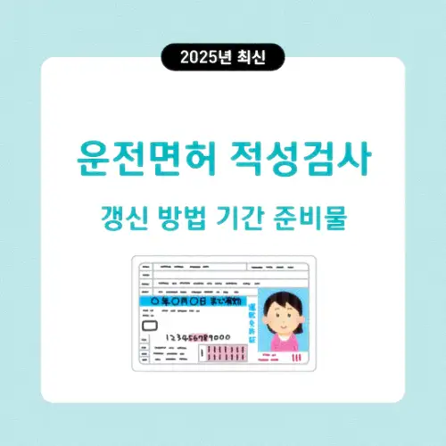 운전면허 적성검사 갱신 방법 기간 준비물