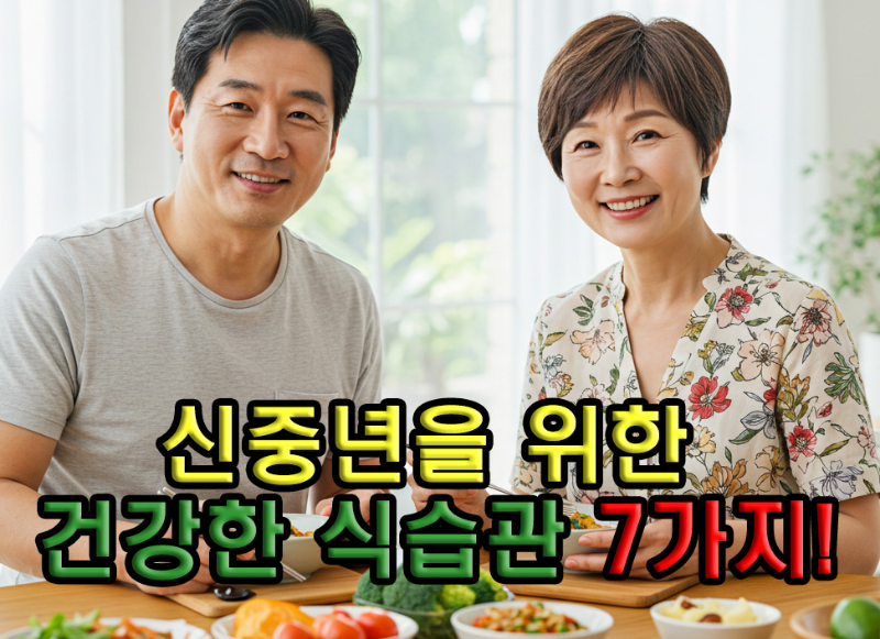 신중년 부부가 건강한 식단으로 식사하는 모습