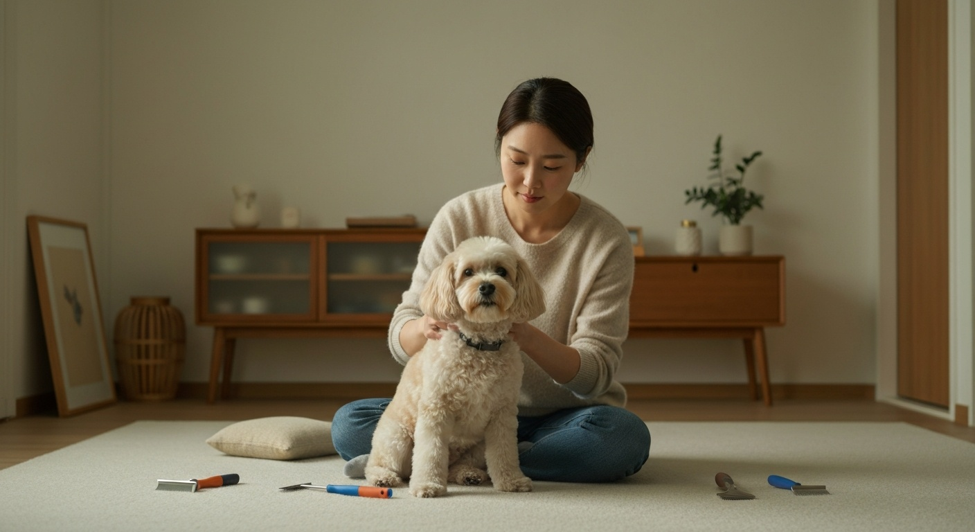 포메라니안 털 빗질 관리