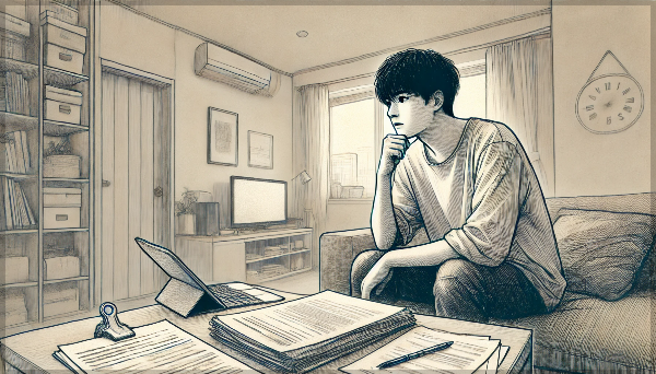 전세자금대출 고민하는 청년의 모습