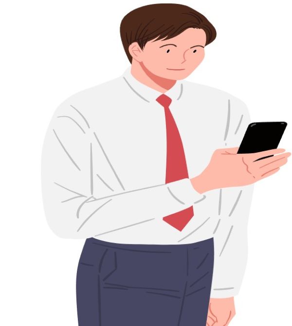 핸드폰을 들고 있는 남자