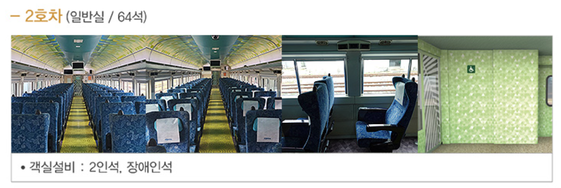 서해 금빛열차 객실