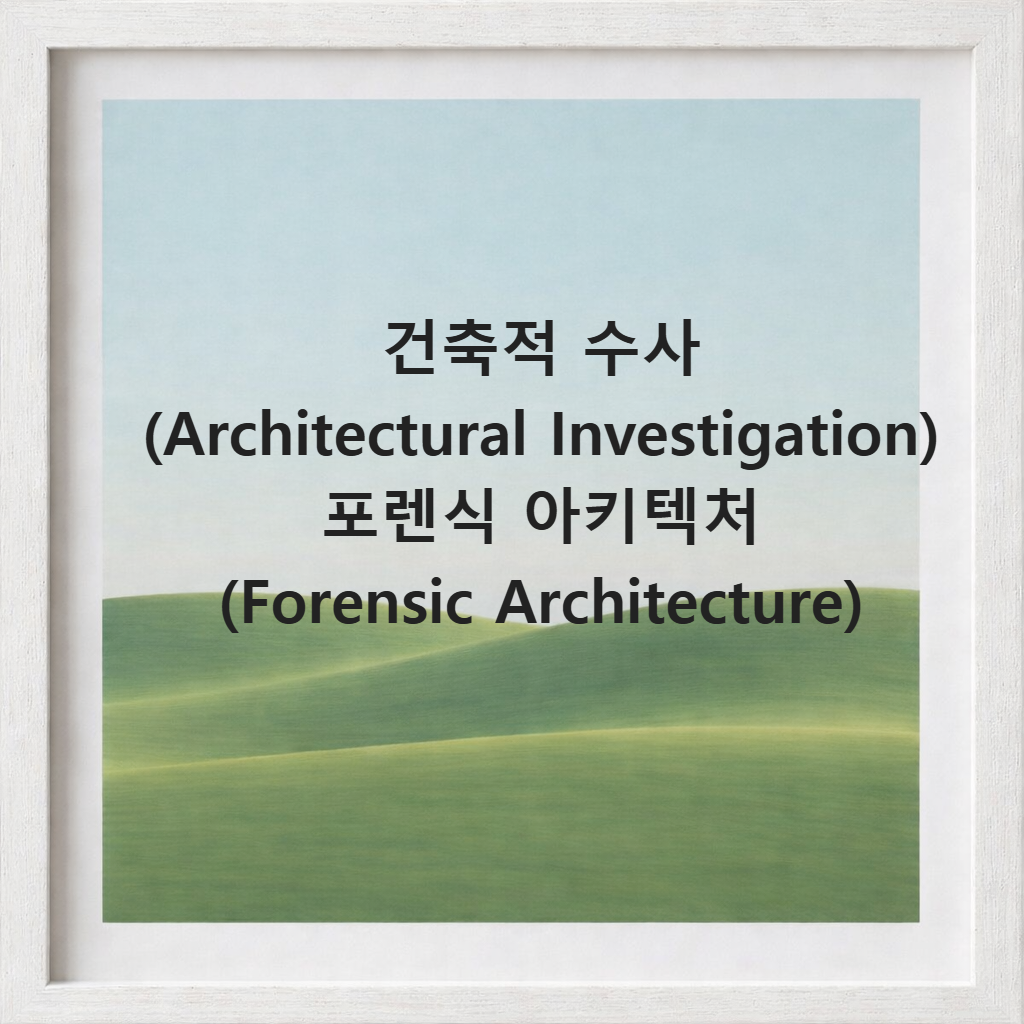 건축적 수사-Architectural Investigation-포렌식 아키텍처-Forensic Architecture