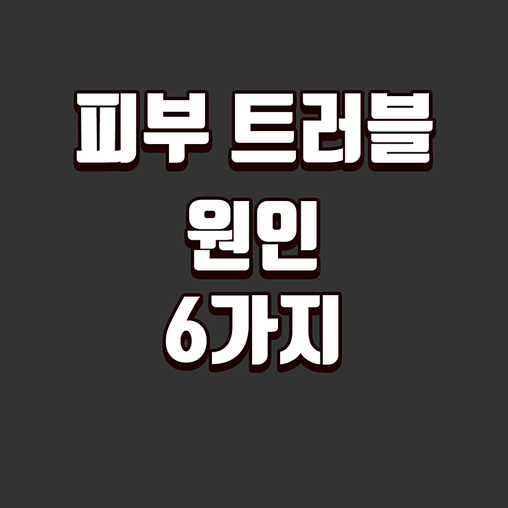 피부 트러블 원인 6가지