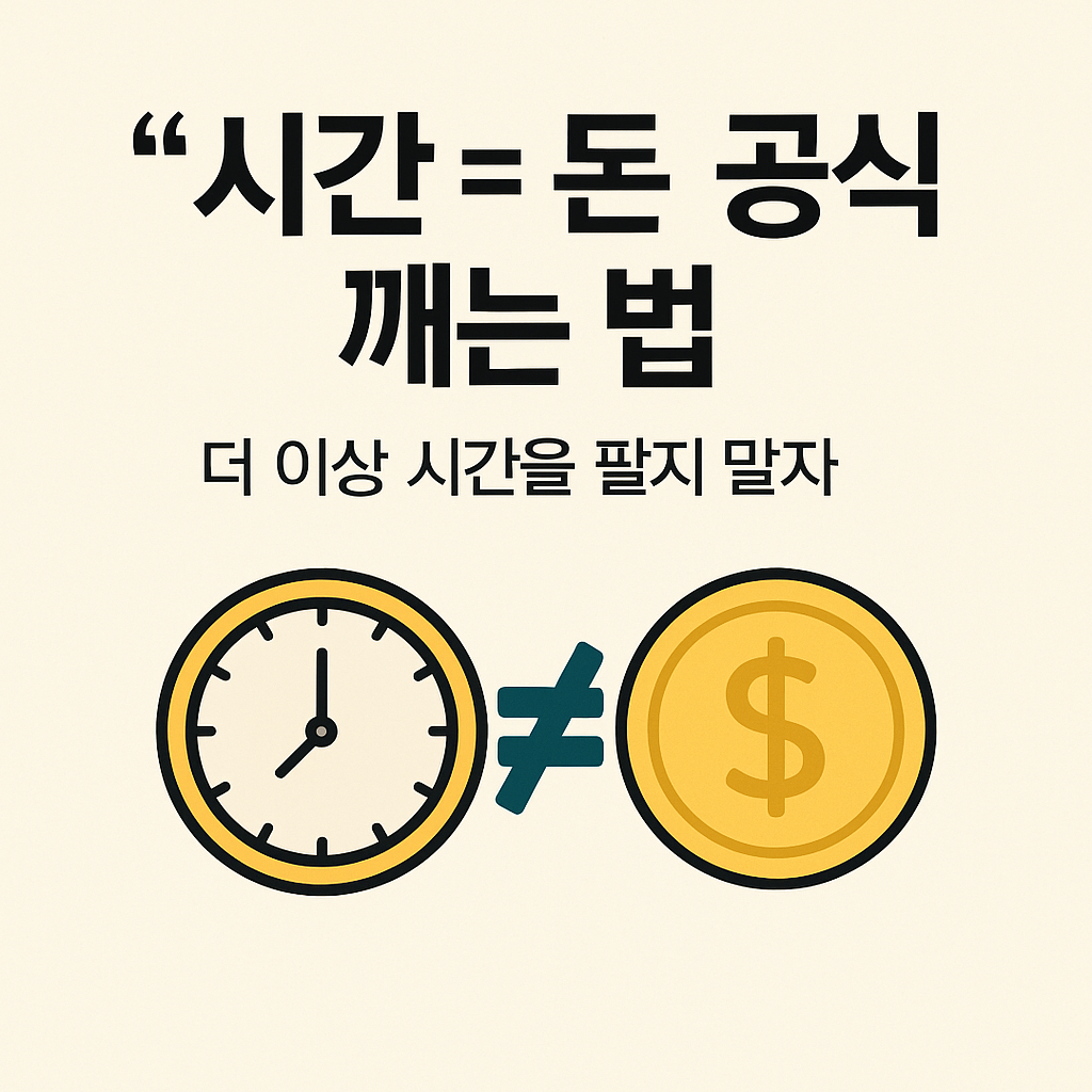 시간 = 돈, 공식을 깨는 법: 더 이상 시간을 팔지 말자