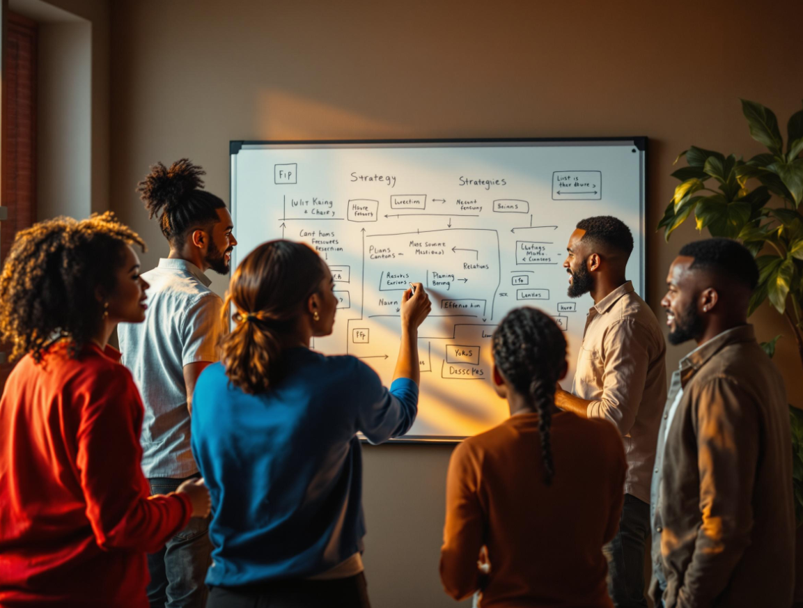 정시 전형 합격률 높이기 위해 토론중인 학생들