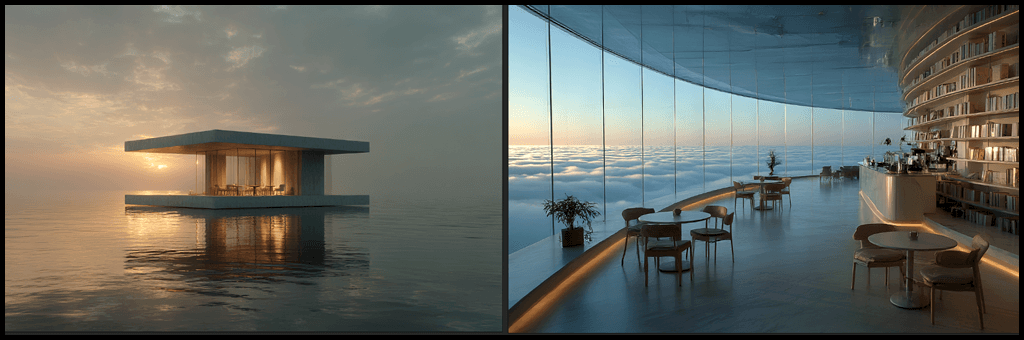 상상속 건축물 콘셉트 예시 Midjourney